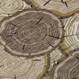 10 X 14 Faux Bois Polyester Area Rug Washable Stain Resistant Indoor Outdoor Patio