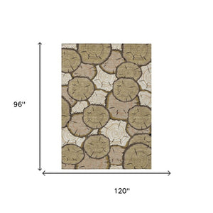 8x10 Faux Bois Polyester Area Rug Stain Resistant Indoor Outdoor Patio Living Room
