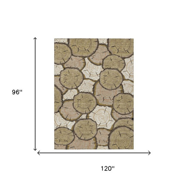8x10 Faux Bois Polyester Area Rug Stain Resistant Indoor Outdoor Patio Living Room