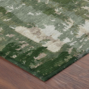 8 Foot Round Floral Polyester Rug Stain Resistant Washable for Indoor Outdoor Use