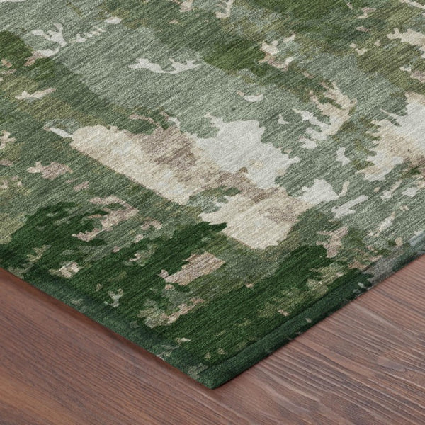 8 Foot Round Floral Polyester Rug Stain Resistant Washable for Indoor Outdoor Use