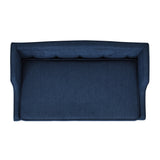 English Elm Robin 35" Tufted Wingback Pet Sofa Bed, Medium, Pacific Blue Stain Resistant High Performance Polyester