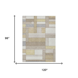 8 X 10 Geometric Polyester Area Rug Stain Resistant for Indoor Outdoor Living