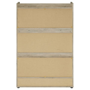 English Elm Kyla 3-Tier Engineered Wood Shoe Cabinet with Decorative Top Surface, Antique Pine Accents, Grey Finish B062P299909