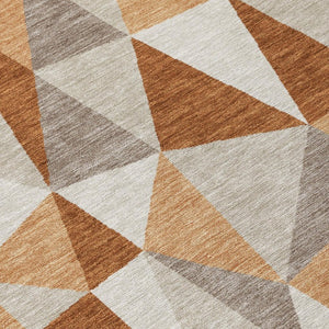 8 Ft Round Geometric Polyester Area Rug Washable for Indoor Outdoor High Traffic