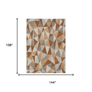 9x12 Geometric Indoor Outdoor Rug Washable Polyester Stain Resistant Patio Decor