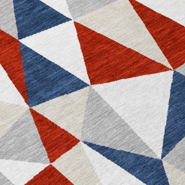 HomeRoots 8 Ft X 10 Ft Geometric Polyester Area Rug Washable Stain Resistant Patio Living 743360