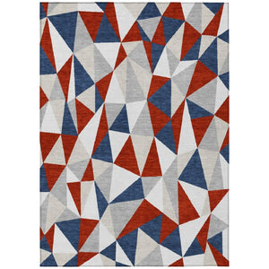 8 Ft X 10 Ft Geometric Polyester Area Rug Washable Stain Resistant Patio Living