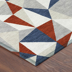 8 Ft X 10 Ft Geometric Polyester Area Rug Washable Stain Resistant Patio Living