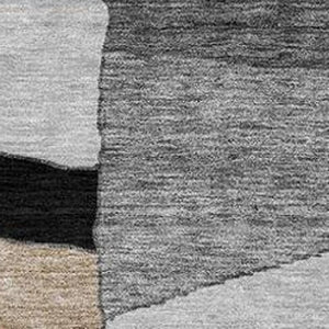 5x8 Black Graphite Geometric Polyester Area Rug Washable for Patio or Living Room