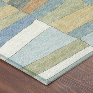 8 Ft X 10 Ft Geometric Polyester Area Rug Washable for Patios and Living Rooms