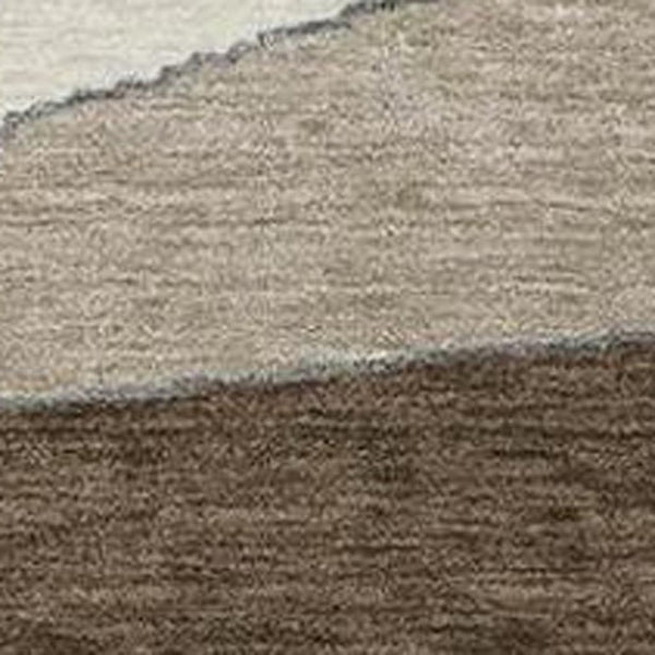 HomeRoots 5 X 8 Chocolate Brown Geometric Polyester Area Rug Washable for Indoor Outdoor Use 743379