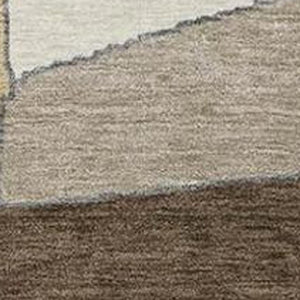 5 X 8 Chocolate Brown Geometric Polyester Area Rug Washable for Indoor Outdoor Use
