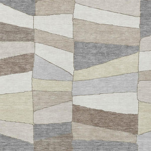 8x10 Ivory Beige Geometric Polyester Area Rug Stain Resistant for Patio or Living Room