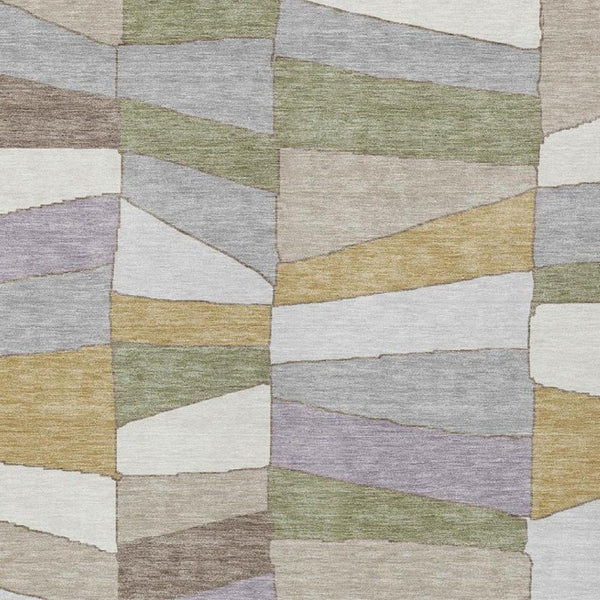 9 X 12 Pewter Gray Geometric Polyester Area Rug Stain Resistant Indoor Outdoor