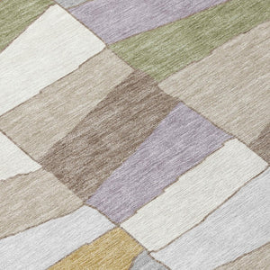 9 X 12 Pewter Gray Geometric Polyester Area Rug Stain Resistant Indoor Outdoor