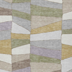 9 X 12 Pewter Gray Geometric Polyester Area Rug Stain Resistant Indoor Outdoor