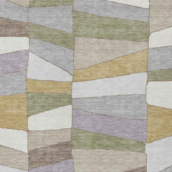 9 X 12 Pewter Gray Geometric Polyester Area Rug Stain Resistant Indoor Outdoor