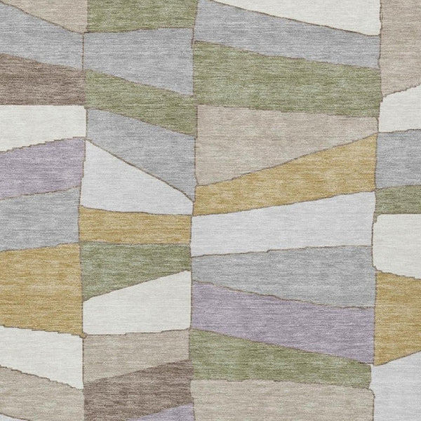 9 X 12 Pewter Gray Geometric Polyester Area Rug Stain Resistant Indoor Outdoor