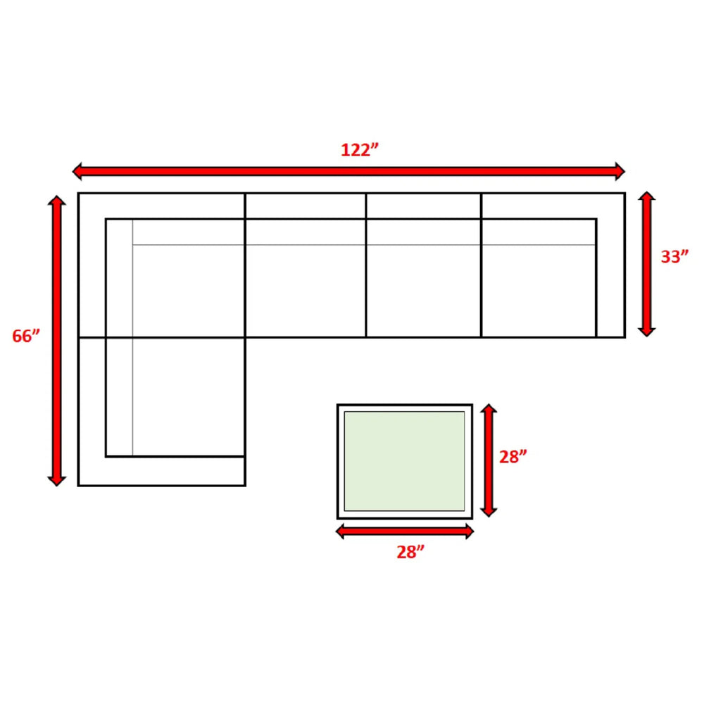 English Elm Fully Assembled 4-Person Rattan Wicker Outdoor Seating Set With Cushions & Glass Coffee Table B120S00253