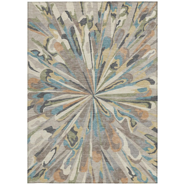 8x10 Abstract Polyester Area Rug Stain Resistant for Indoor Outdoor Living Spaces