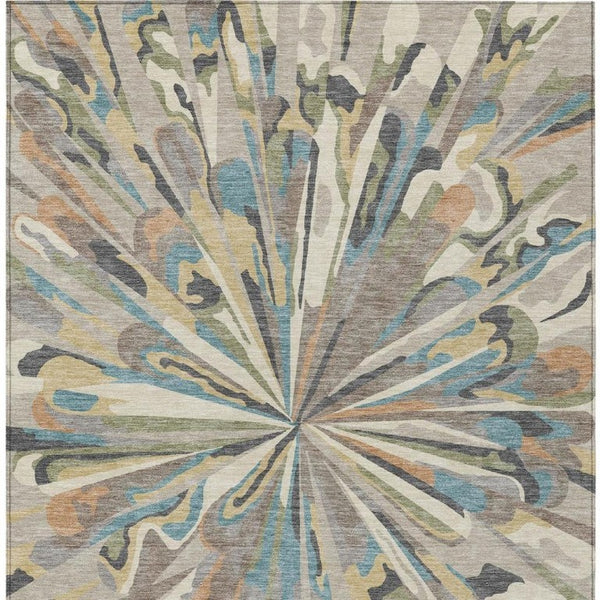 8x10 Abstract Polyester Area Rug Stain Resistant for Indoor Outdoor Living Spaces