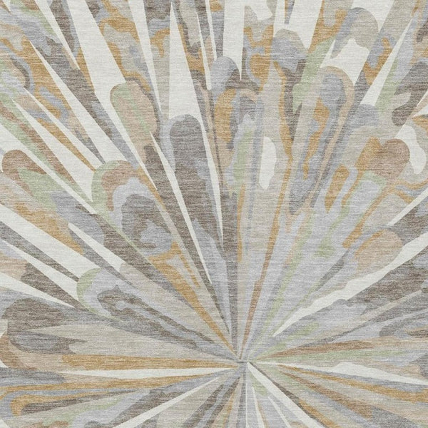 10 X 14 Ivory Silver Abstract Polyester Area Rug Stain Resistant Indoor Outdoor
