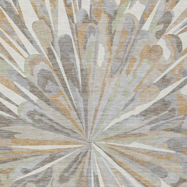 10 X 14 Ivory Silver Abstract Polyester Area Rug Stain Resistant Indoor Outdoor