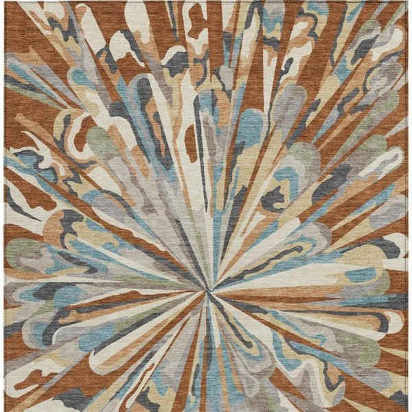 5x8 Abstract Polyester Area Rug Washable Stain Resistant Indoor Outdoor Patio Decor