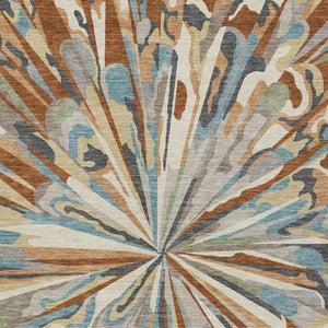 5x8 Abstract Polyester Area Rug Washable Stain Resistant Indoor Outdoor Patio Decor