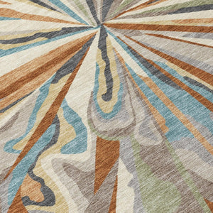 5x8 Abstract Polyester Area Rug Washable Stain Resistant Indoor Outdoor Patio Decor