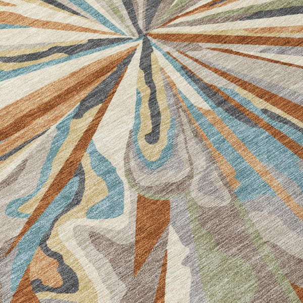 5x8 Abstract Polyester Area Rug Washable Stain Resistant Indoor Outdoor Patio Decor