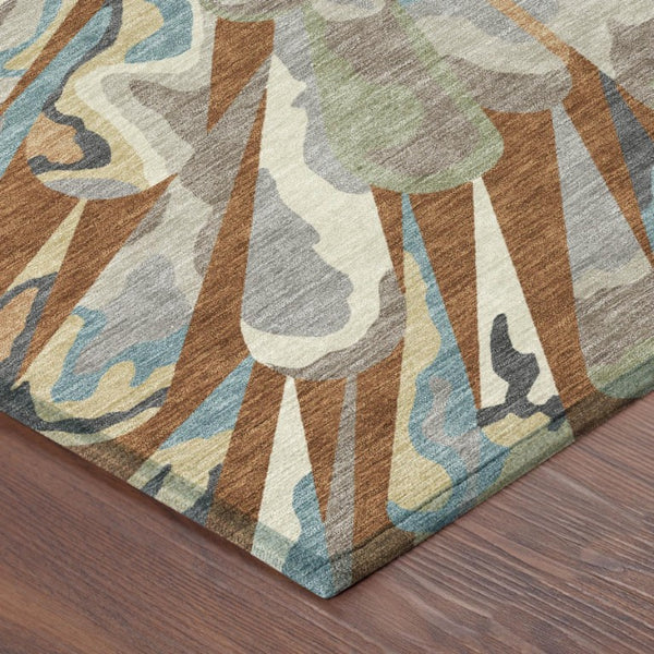 5x8 Abstract Polyester Area Rug Washable Stain Resistant Indoor Outdoor Patio Decor
