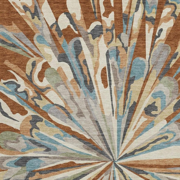 5x8 Abstract Polyester Area Rug Washable Stain Resistant Indoor Outdoor Patio Decor