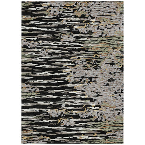 5x8 Abstract Polyester Area Rug Washable Stain Resistant Indoor Outdoor Graphite