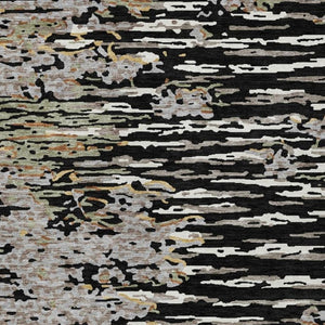 5x8 Abstract Polyester Area Rug Washable Stain Resistant Indoor Outdoor Graphite