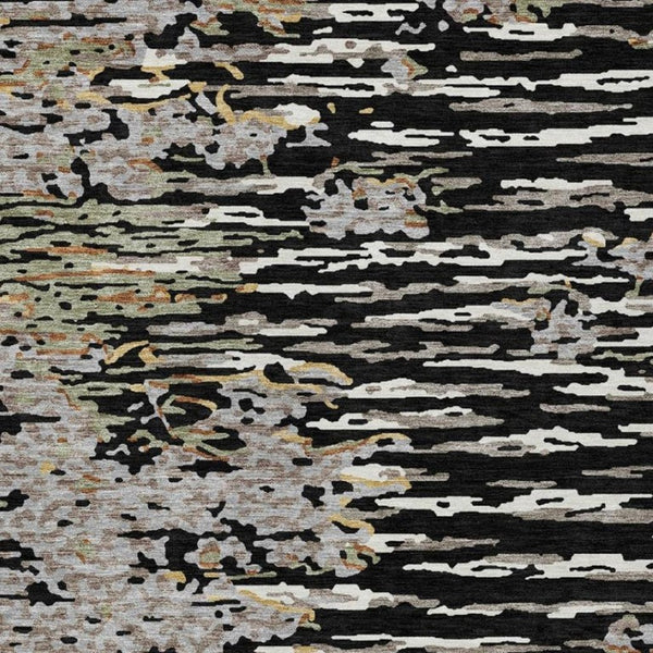 5x8 Abstract Polyester Area Rug Washable Stain Resistant Indoor Outdoor Graphite