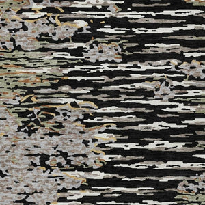 5x8 Abstract Polyester Area Rug Washable Stain Resistant Indoor Outdoor Graphite