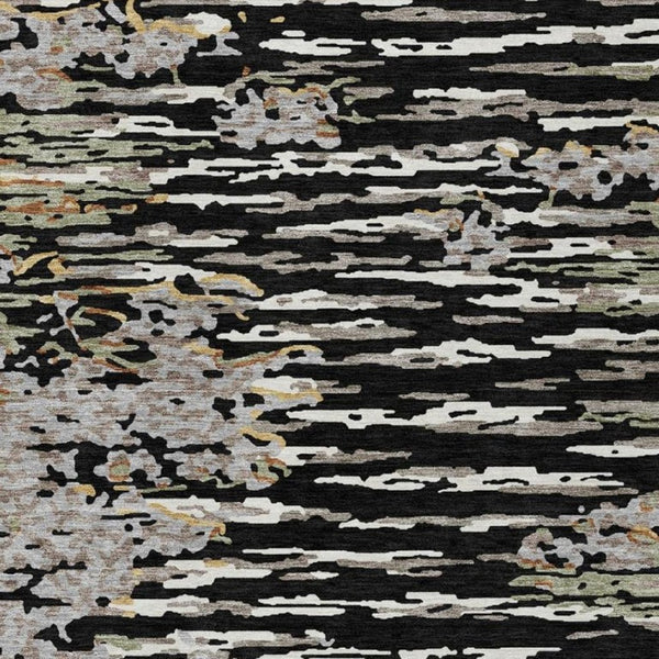 5x8 Abstract Polyester Area Rug Washable Stain Resistant Indoor Outdoor Graphite