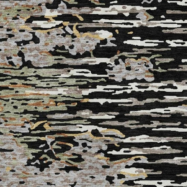 9 X 12 Abstract Polyester Area Rug Washable for Indoor Outdoor Patio Use