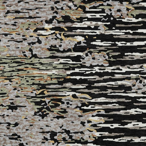 9 X 12 Abstract Polyester Area Rug Washable for Indoor Outdoor Patio Use