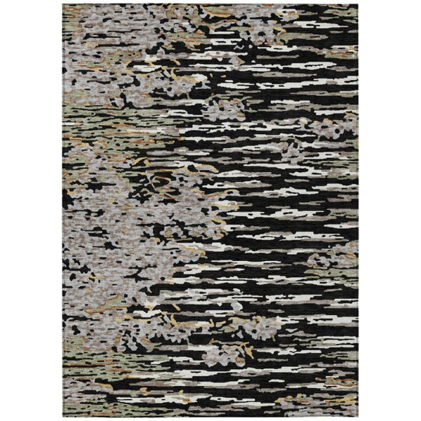 HomeRoots 10 Ft X 14 Ft Abstract Polyester Indoor Outdoor Rug Washable Stain Resistant 743479