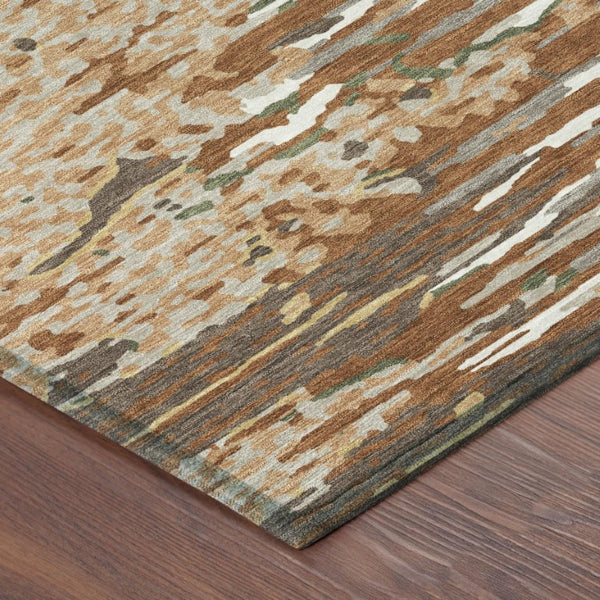 5 X 8 Abstract Washable Polyester Area Rug for Patio Porch or Living Room Decor