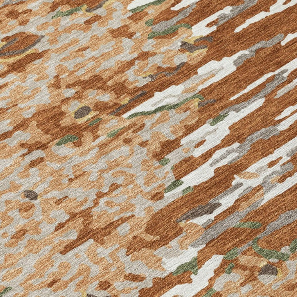 5 X 8 Abstract Washable Polyester Area Rug for Patio Porch or Living Room Decor