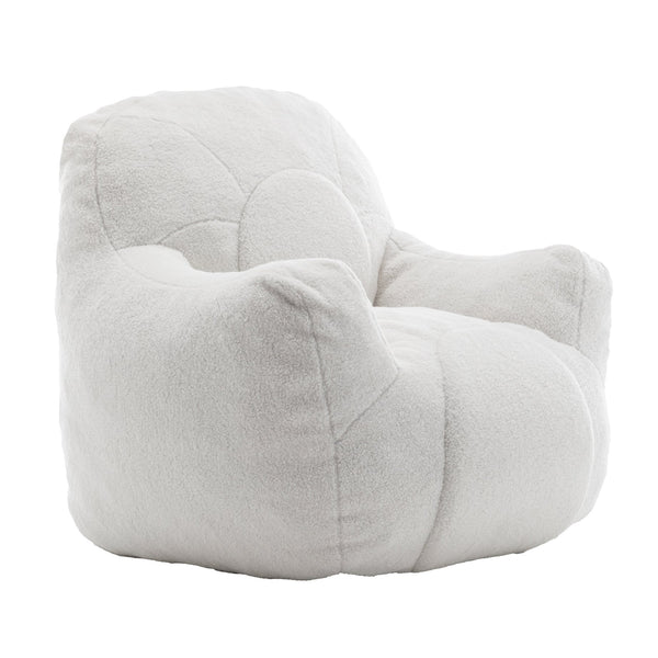 English Elm Bean Bag Chair With Memory Foam - Plush Teddy Upholstery For Cozy Relaxation In Any Space! W2200P247712