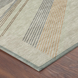 8 Ft X 10 Ft Beige Brown Geometric Polyester Area Rug Washable for Patio or Living Room