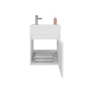 English Elm Sutcliffe Modern Vanity Sink Cabinet with Spacious Storage, Engineered Wood, Durable Easy-Clean Finish White B092P329247