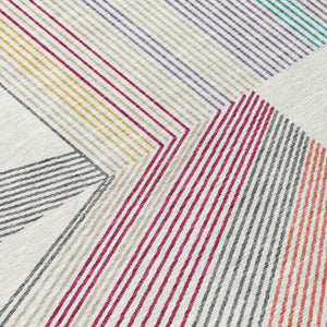 9 X 12 Ivory Silver Geometric Polyester Area Rug for Indoor Outdoor Living Spaces