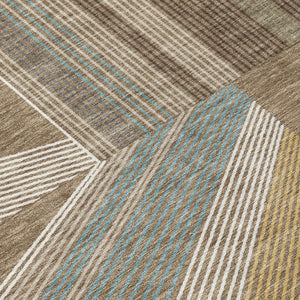 8x10 Geometric Polyester Area Rug Washable Stain Resistant for Patio and Living Room