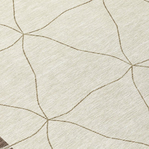 8 Foot Round Geometric Polyester Area Rug Washable Stain Resistant Indoor Outdoor Patio